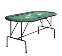 Poker Table 1.85m Folding Top for 8 Players Casino with Chip Trays Drink Holders