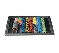Poker Table Chip Tray - Professional Chips Storage Holder, Sturdy Stackable Design, Easy-to-Clean Multi-Section Organizer, Portable Lightweight Accessory | for Poker Chips Tournament Game Night