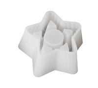 Poker Table Cup Holder Slide Striped Heart Shaped Circular Five Pointed Star Candle Holder DIY Scented Wax Candle Base Silicone Ceramic Slip Casting Molds (A, 7. 5cm)