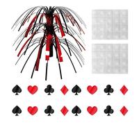 Poker Table Decor, Card Game Ornament, Playing Card Display Set, Party Celebration Pieces, for Birthday Holiday Restaurant Bar Desk Office Home Table Game Night Entertainment Treat 11.81 x 7.87 inches