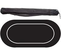 Poker Table Layout,Portable Oval Poker Table Mat with Carrying Bag(Black)