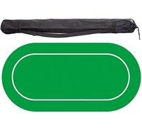 Poker Table Layout,Portable Oval Poker Table Mat with Carrying Bag(Green)