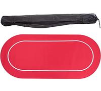 Poker Table Layout,Portable Oval Poker Table Mat with Carrying Bag(Red)