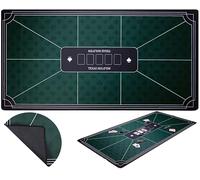 Poker Table Mat Green 180 x 90 cm - Large Non Slip 3 mm Rubber and Printed Polyester Surface for Texas Hold’em 320996