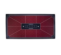 Engelhart-320999 - Poker Table Mat Texas Hold’em Red 177 × 89 cm - Polyester + Non-Slip Rubber - Marked Play Zones - Foldable Card Game Accessory