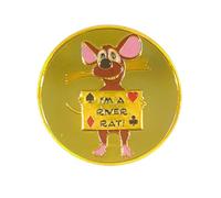 Poker Totems Poker Card-Guard | 30g Gold Card Protector Chip | 8 Styles To Choose from | Plastic Protector Case Included | Poker Accessories | 40mm Gold Coin (I'm A River Rat)