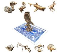 Poker Totems | Poker Card Guard | Brass Animals Edition | 44 Designs To Choose From | Heavy Weighted Card Protectors | Minature Metal Ornaments | Lucky Charms (The Eagle Vs Cobra)