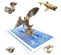 Poker Totems | Poker Card Guard | Brass Animals Edition | 44 Designs To Choose From | Heavy Weighted Card Protectors | Minature Metal Ornaments | Lucky Charms (The Owl Vs Cobra)