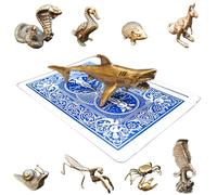 Poker Totems | Poker Card Guard | Brass Animals Edition | 44 Designs To Choose From | Heavy Weighted Card Protectors | Minature Metal Ornaments | Lucky Charms (The Shark)