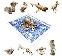 Poker Totems | Poker Card Guard | Brass Animals Edition | 44 Designs To Choose From | Heavy Weighted Card Protectors | Minature Metal Ornaments | Lucky Charms (The Octopus)