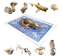 Poker Totems | Poker Card Guard | Brass Animals Edition | 44 Designs To Choose From | Heavy Weighted Card Protectors | Minature Metal Ornaments | Lucky Charms (The Crocodile)