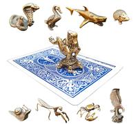 Poker Totems | Poker Card Guard | Brass Animals Edition | 44 Designs To Choose From | Heavy Weighted Card Protectors | Minature Metal Ornaments | Lucky Charms (The Frog And Tortoise)