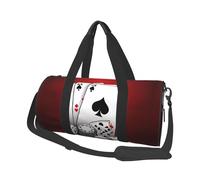 Poker Tournament Duffle Bag With Shoes Compartment And Adjustable Strap,Foldable Travel Duffel Bags For Men Women,Waterproof Duffel Bags, Black, One Size