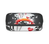 Poker Tournament Large Capacity Pencil Case Stationery Storage Bag with Zipper Boys Girls Students School