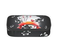 Poker Tournament Large Capacity Pencil Case Stationery Storage Bag with Zipper Boys Girls Students School