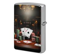 Poker Tournament Lighter Case Pouch Double-Sided Metal Lighter Sleeve Scratch & Drop Resistant Lighters Protector Fits Standard Kerosene Lighters Pocket Protective Cover for Camping Party