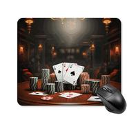Poker Tournament Mouse Pad Square Mice Mat Waterproof Computer Mousepad with Non-Slip Rubber Base Wireless Mice Pad for Laptop Office Home Personalized Gaming Mousepad 25 * 30cm