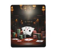 Poker Tournament Mouse Pad with Non-Slip Rubber Base 7 x 8.6 in Mouse Mat with Stitched Edge Gaming Mousepad for Wireless Mouse Computer Laptop Home Office Desk Pad
