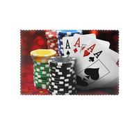 Poker Tournament Print Heat Resistant Placemats Set of 6 | 45x30cm Polyester Table Mats for Dining Room Kitchen Decor