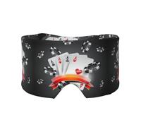 Poker Tournament Print Sleep Eye Mask with Earmuffs Soft Pressureless Cooling Blackout Eye Covers for Sleeping,Keeps Warm, Shading, Comfortable Aid Strap