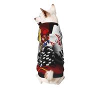 Poker Tournament Printed Dog Hoodie Soft Dog Sweatshirt Cute Cat Dog Clothes for Small Dogs Kitten Puppy, M