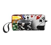 Poker Tournament Printed Makeup Bag with Handle, Lightweight Portable Cosmetic Organiser for Travel, Gym & Daily Use – Gift for Women Girls