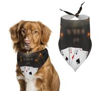 Poker Tournament Printed Pet Scarf Polyester Triangle Scarf - One Size (27.6in X 11.8in)