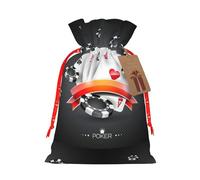 Poker Tournament Printing 4.7x6.9 In Christmas Bag With Drawstring,Ideal For Adults To Wrap Gifts For Christmas Halloween