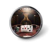 Poker Tournament Round Badge Cute Enamel Lapel Pin Brooches Button Pin Personalized Clothing Decoration Unisex Badge Holder Hats Bags Shirts Decor