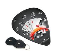 Poker Tournament Set Of 6 Guitar Plectrums For Acoustic Guitar, Electric Guitar, Bass, Ukulele - Thin, Medium And Thick.