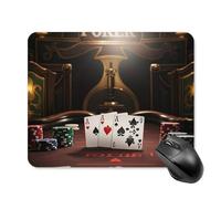 Poker Tournament Square Mouse Pad Portable Computer Mousepad with Non-Slip Rubber Base 20 * 25cm Ultra-Thin Gaming Mouse Mat for Computer Laptop Office Desk Accessories
