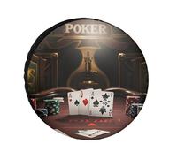 Poker Tournament Tire Covers Waterproof Anti UV Tire Cover 28inch Single Axle Wheel Covers for RV Truck SUV Trailer Universal for All Seasons