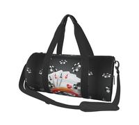 Poker Tournament Travel Duffel Bag for Women Men,Print Polyester Tote Round Luggage Bag with Shoulder Strap