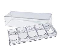 Poker Transparent Chip Trays - Clear Acrylic Poker Chip Box | Poker Chip Storage Case | Casinoo Chip Storage Box | Portable 100 Chips Poker Chip Tray with Lid for Home and Casinoo Gambling