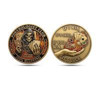 Pokerologist Club Challenge Coin, 100% Bluffing Poker Collectible Token, Pokerologist Club Lifetime Member Challenge Coin, Humor Poker Token for Pokers Lovers, Card Night Fans (1PCS)