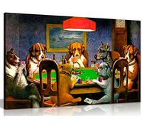 Pokers Dogs Playing Cards C. M. Coolidge Canvas Wall Art Picture Print (18x12in)