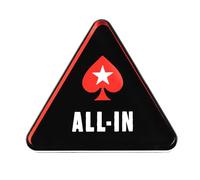 POKERSTARS - Classic All-In Triangle, 65mm - Acrylic Poker Table Marker with Bold Design - Premium Accessory for Texas Hold’em, Home Games & Tournaments - Official Poker Gear