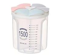 PokFhgur 1 PCS Grain Storage Tank Transparent Plastic Kitchen Household Food Sealed Storage Box,3 Grids