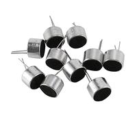 PokFhgur 10 Pcs 2 Pin Mini MIC Capsule Electret Condenser Microphone Silver Tone Black