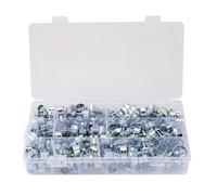 PokFhgur 135Pcs Hose Clamp Double Ears Clamp 8-18mm Worm Drive Water Hose Pipe Clamps Clips Hose Clamps Assorted Kit