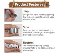 PokFhgur 21 PCS Extended Round -Handle Wedge Safety Metal Hammer Handle Wedges Steel, 0.55/0.63/0.71inch) Metal