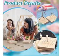 PokFhgur 3.9x3.9 Inch Square Mini Wooden Skewer Holder Display Stand, 2Pcs Pack for Craft Pottery Clay Models, 160 Holes