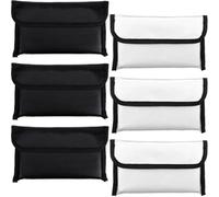 PokFhgur 6-Pack Waterproof Money Pouch with Zipper Fireproof Document Bag, Small Money Holder for Valuables, Passport, Cash