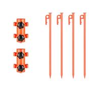 PokFhgur Awning Canopy Pole Fixed Tube Ground Bracket Windproof Adjustable Tent Support Pole Tent Fixed Tube Support Rod with Ground Nails 6PCS -Orange
