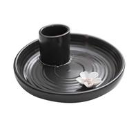 PokFhgur Black Icense Holder, Ceramic Incense Holder, Scent Wood Stand, Simple, Modern Terracotta Incense Burner Sage Holder