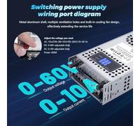PokFhgur DC 0-60V Adjustable 60V 600W Power Supply, Switching Power Supply AC 110V/220V to DC Converter for 3D Printer, CCTV