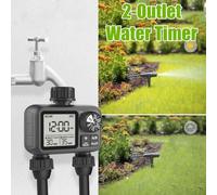 PokFhgur Easy Installation Garden Lawn Sprinkler 2-Outlet Digital Water Timer Programming Programmable Adjustment Control
