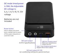 PokFhgur For 8PCS 18650 Lithium Battery Compatible 22.5W Fast Charger DIY Mobile Power Case Charge/Discharge Temperature Control Protection White