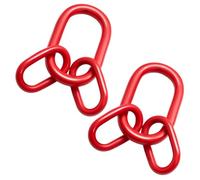 PokFhgur Grade 80, 2 Pack Chain Sling Ring, Oblong Master Link Hoist Ring- 10360 Lbs for Lifting Rigging Hardware, Red