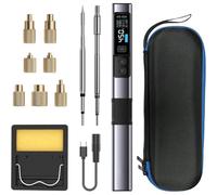 PokFhgur HS02 100W Heat Set Insert Tool with M2-M8 Threaded Brass Inserts, Nuts& Tips 3 Preset Temp Temperature Settings, 3S Fast Heating